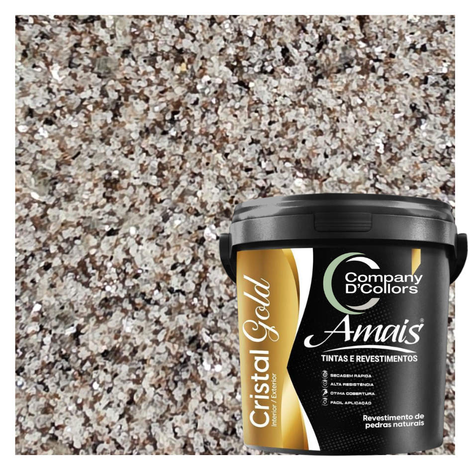 Revestimento Pedra Natural Café Branco Cristal Gold Amais