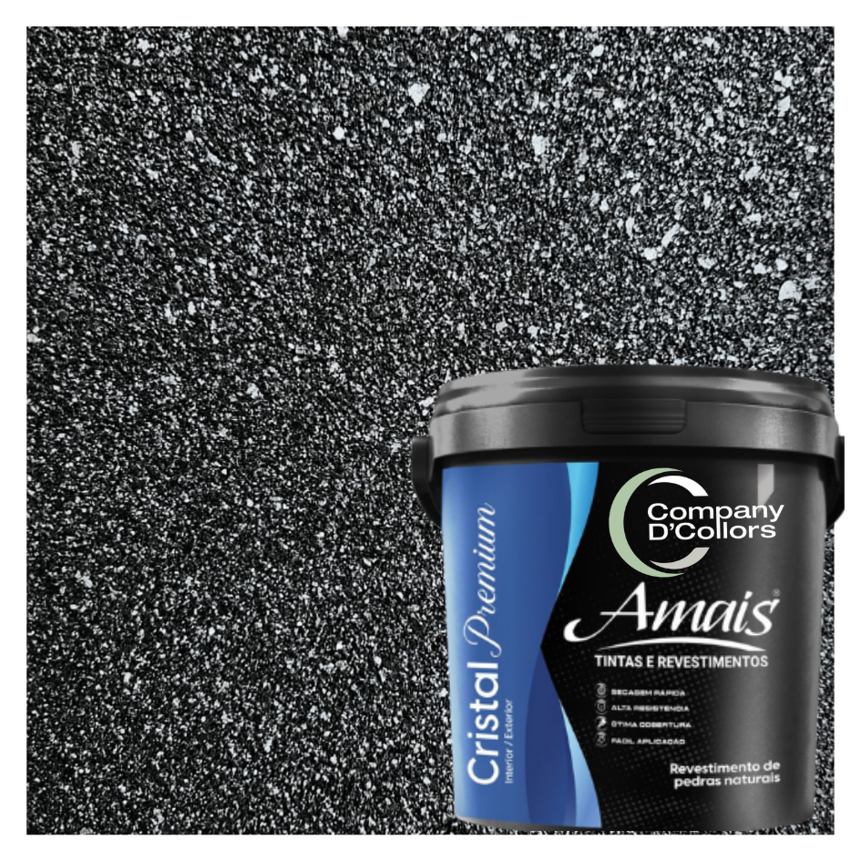 Revestimento Pedra Natural Pigmentada Preto Cristal Premium Amais