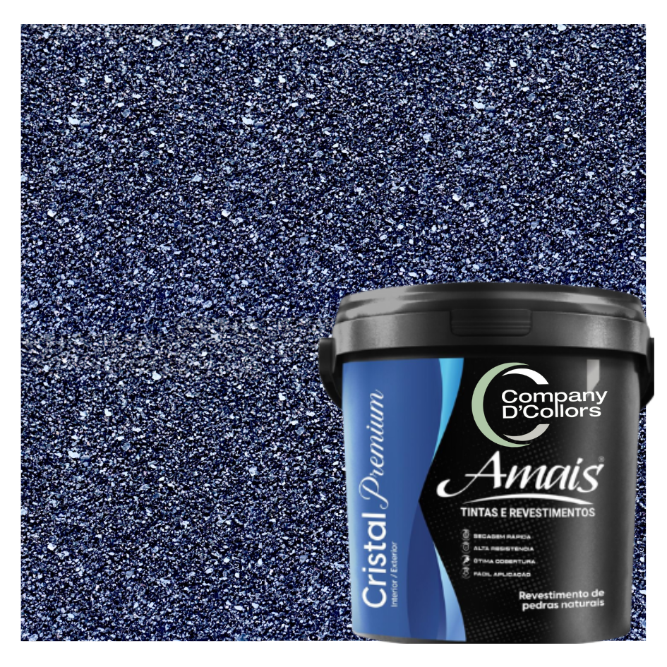 Revestimento Pedra Natural Pigmentada Azul Del Rey Cristal Premium Amais