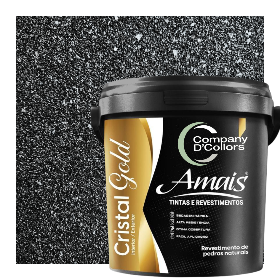 Revestimento Pedra Natural Pigmentada Preto Cristal Gold Amais