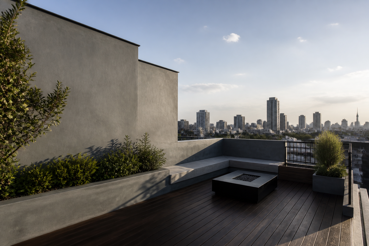 Rooftop com Cimento Queimado