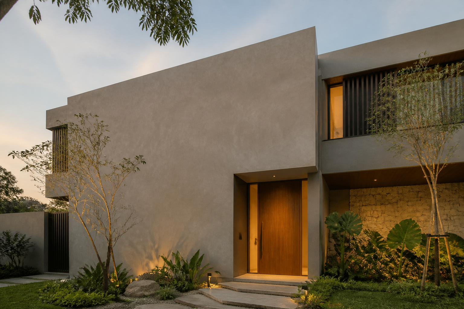 Fachada residencial com Lamatto