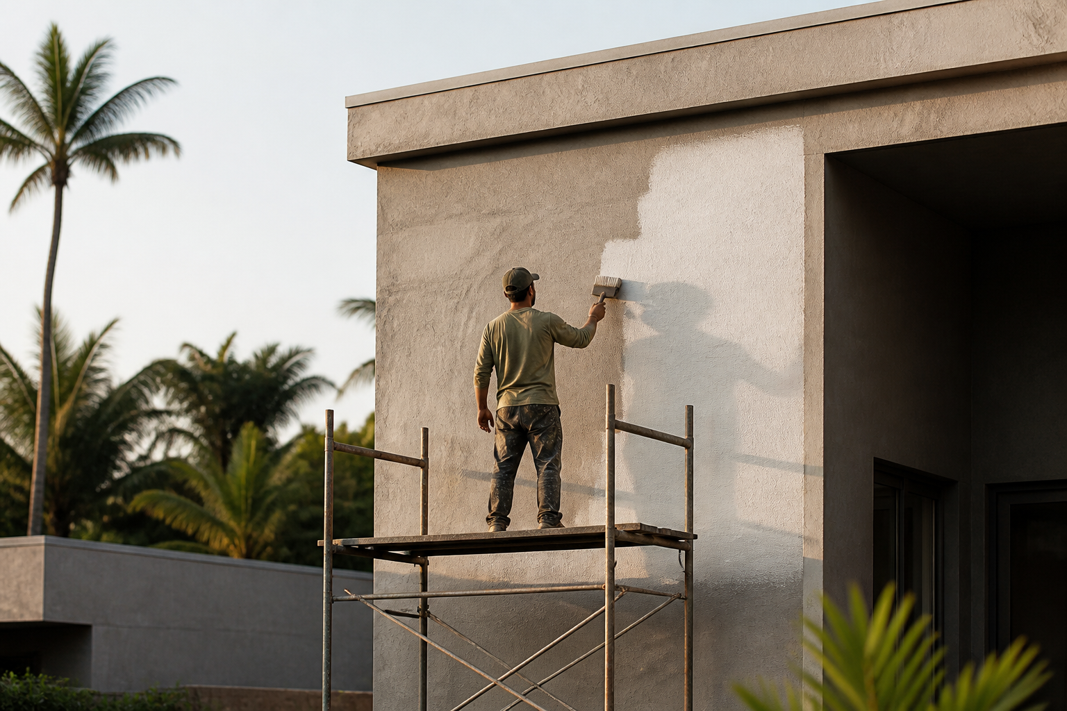 Preparação de fachada com primer