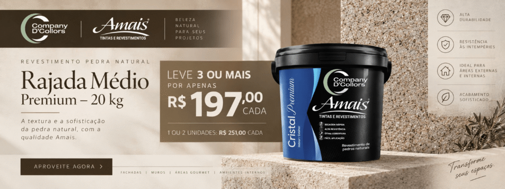 Revestimento Pedra Natural Rajada Médio Cristal Premium Amais